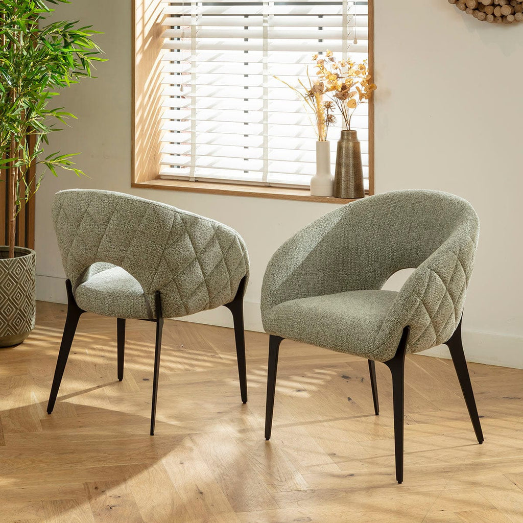 Chaise de salle à manger Piper ultra-moderne en tissu vert