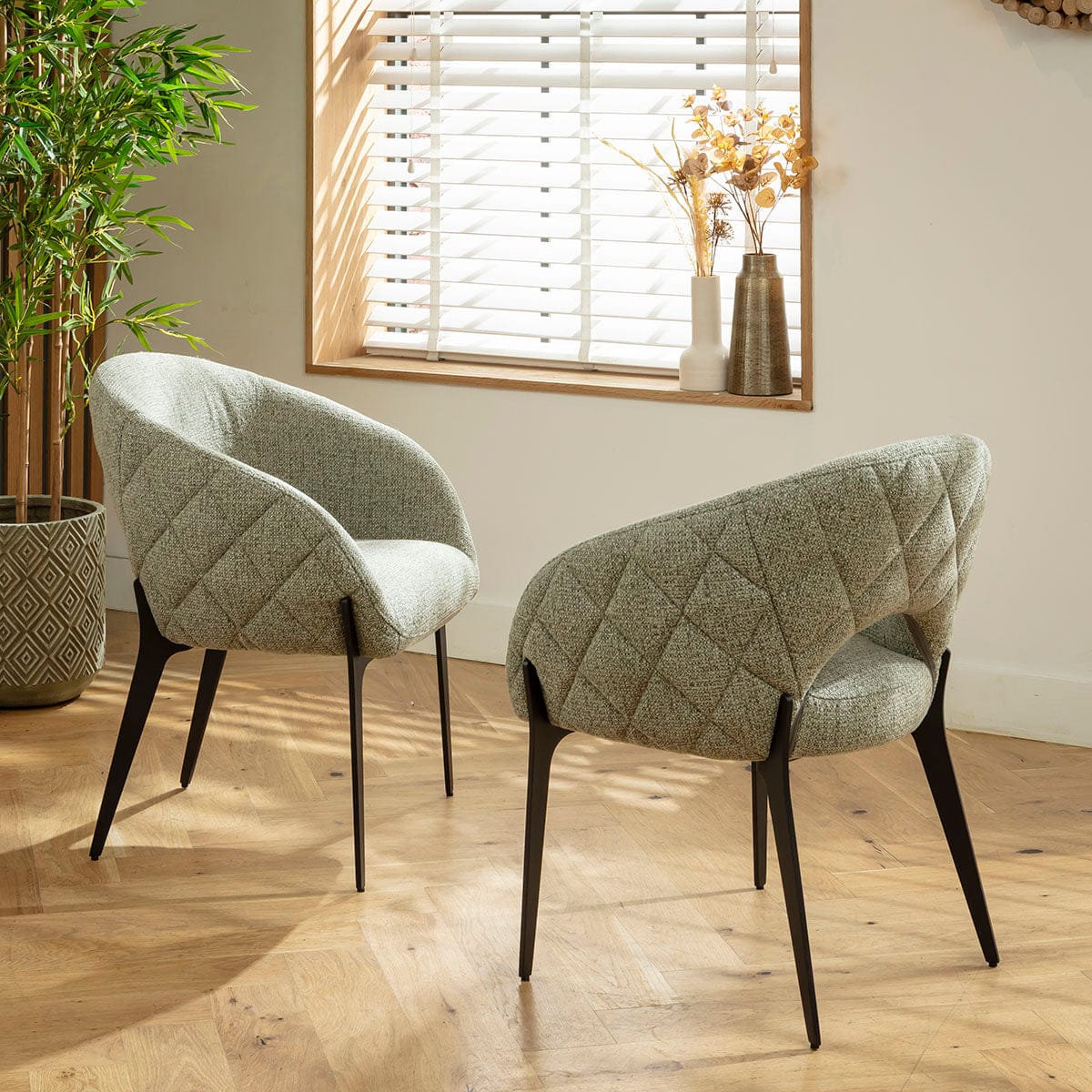 Chaise de salle à manger Piper ultra-moderne en tissu vert