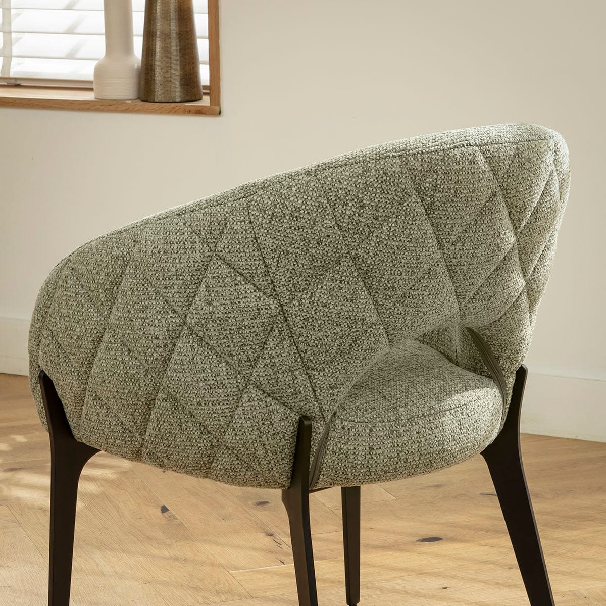 Chaise de salle à manger Piper ultra-moderne en tissu vert