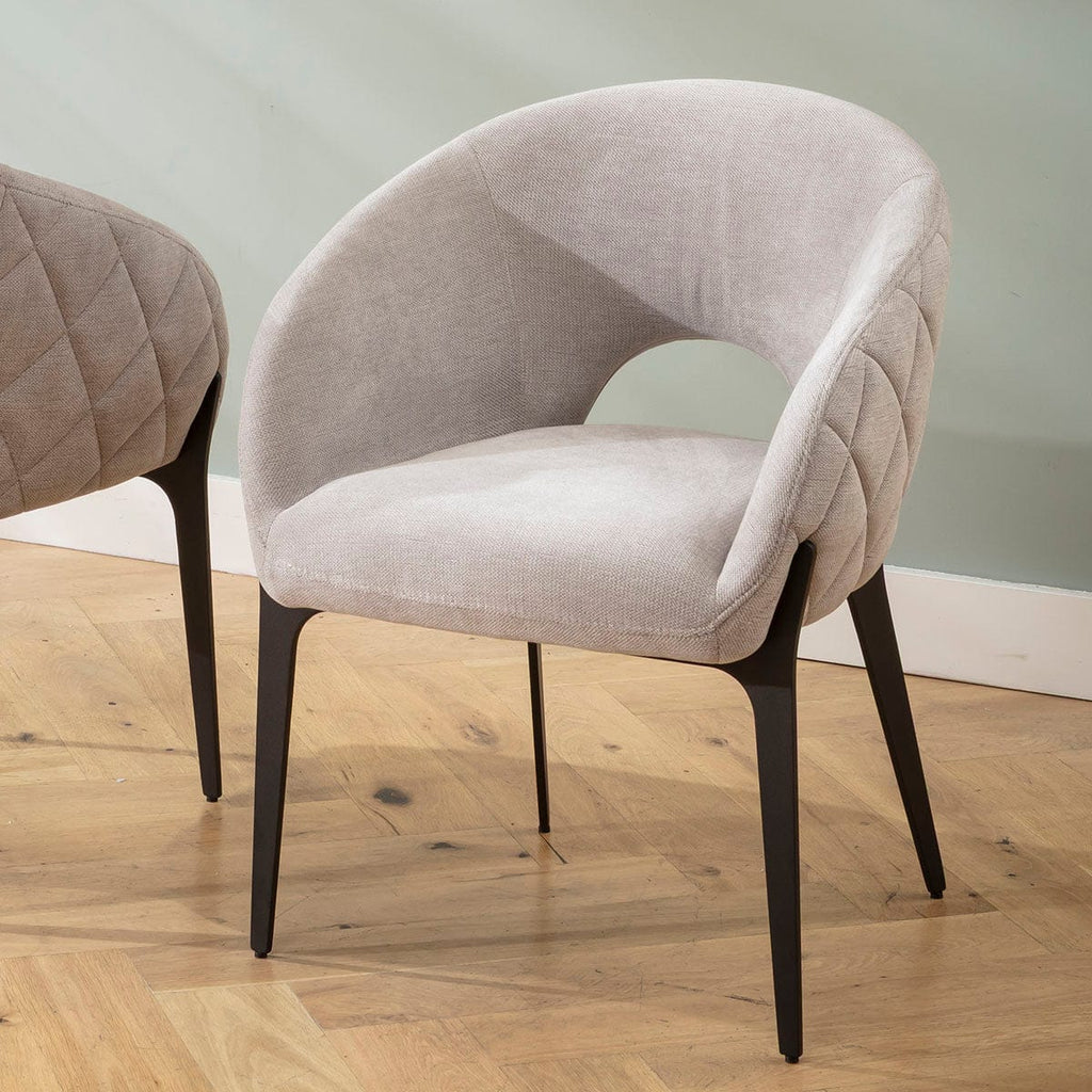 Chaise de salle à manger Piper ultra-moderne en tissu gris