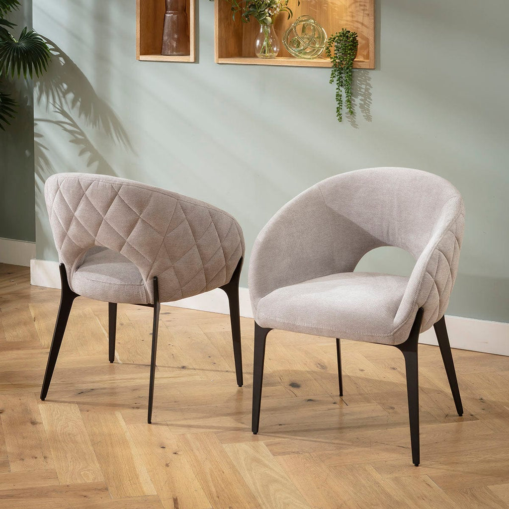 Chaise de salle à manger Piper ultra-moderne en tissu gris