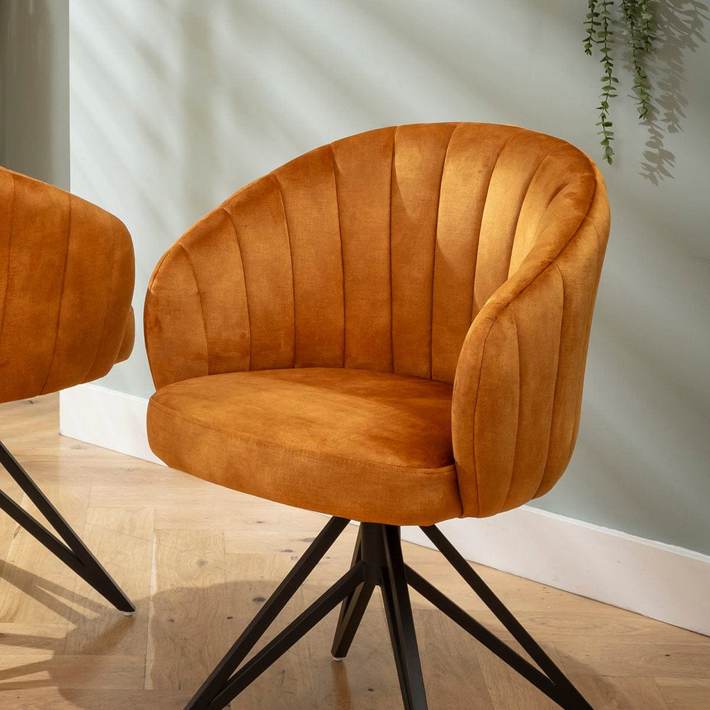 Ensemble de salle à manger rond extensible 4 places Hattie &amp; Venus, céramique safran et noire