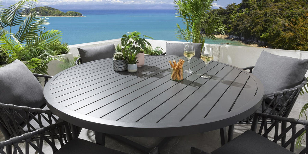 Ensemble de salle à manger rond 6 places Verity - Gris