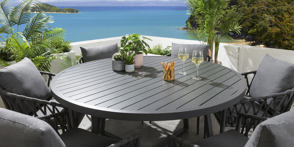 Ensemble de salle à manger rond 6 places Verity - Gris