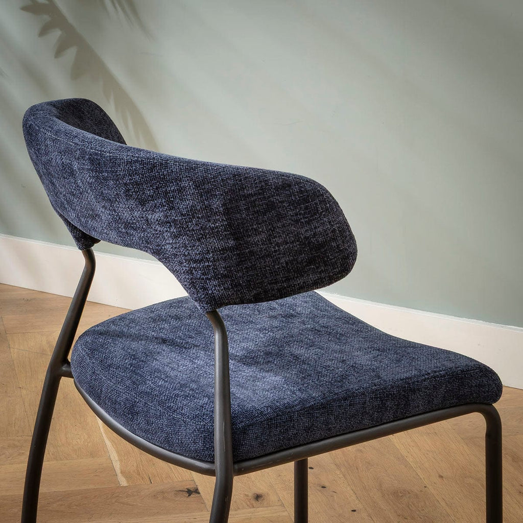 Ensemble de salle à manger extensible 6 places Oscar &amp; Cain en céramique bleu foncé et blanche