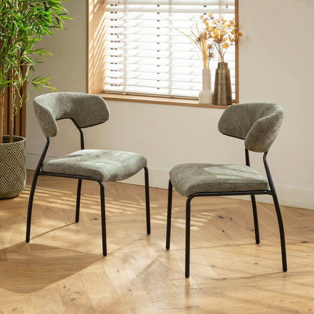 Ensemble de salle à manger rond extensible 4 places Oscar &amp; Venus en céramique verte et grise