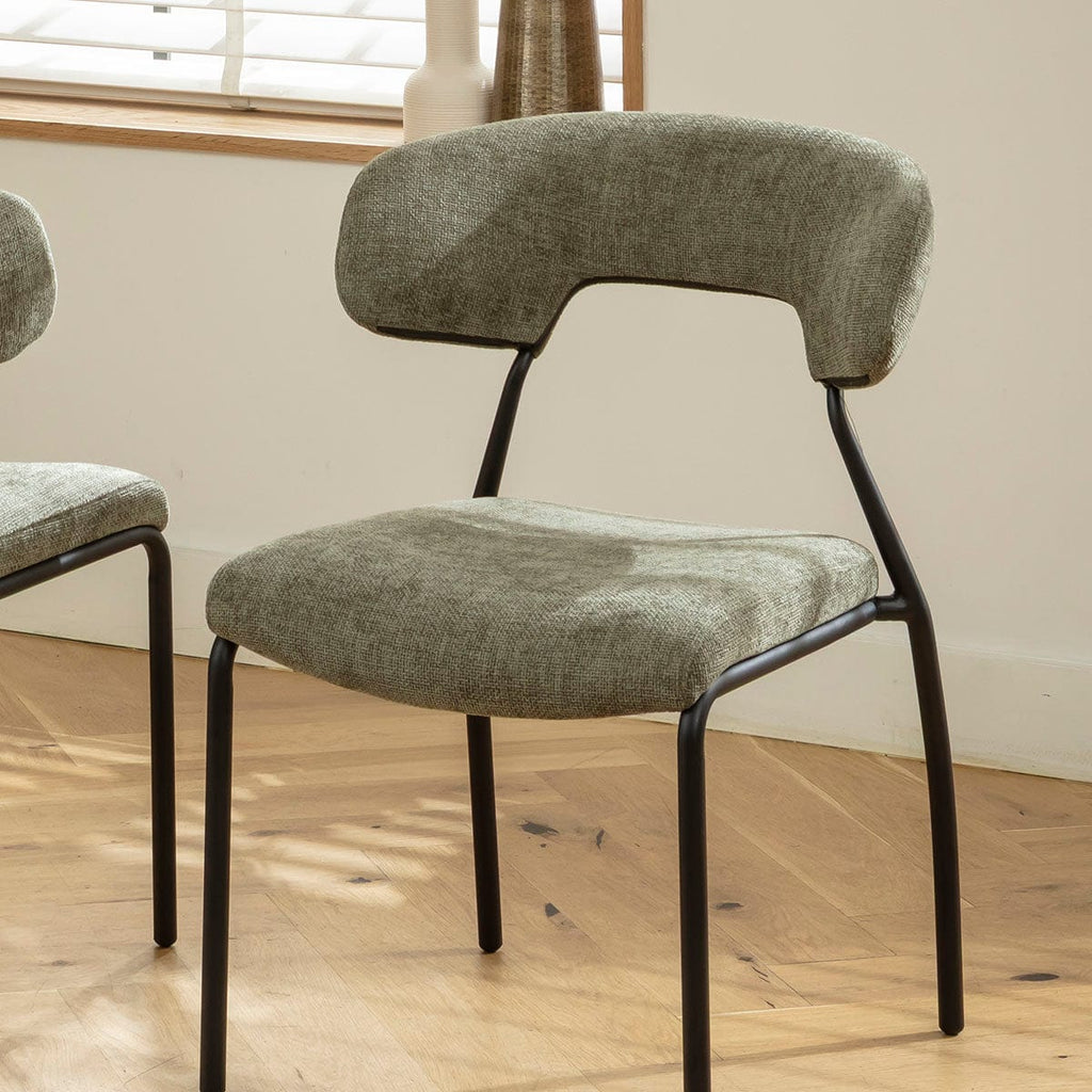 Ensemble de salle à manger rond extensible 4 places Oscar &amp; Venus en céramique verte et noire