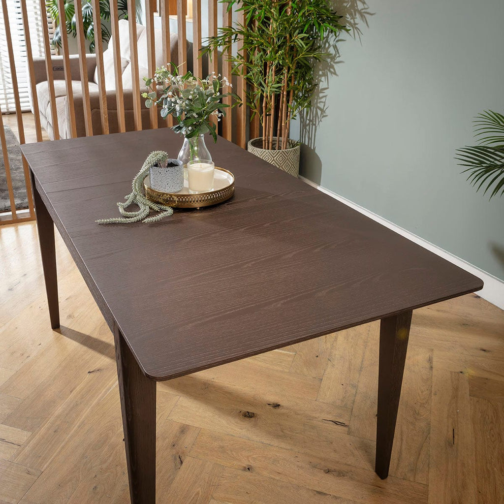 Table de salle à manger extensible compacte Ruben en bois marron 130-168 cm