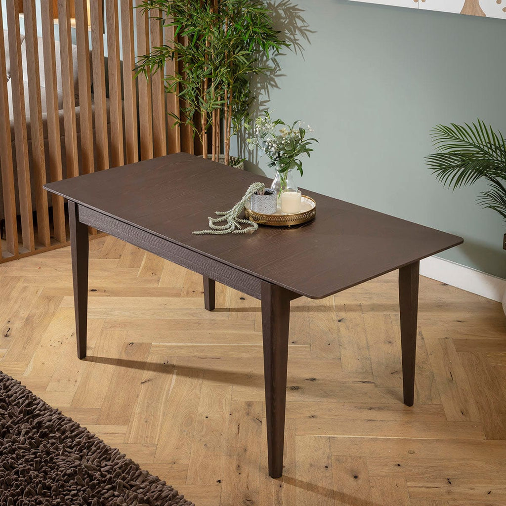 Table de salle à manger extensible compacte Ruben en bois marron 130-168 cm