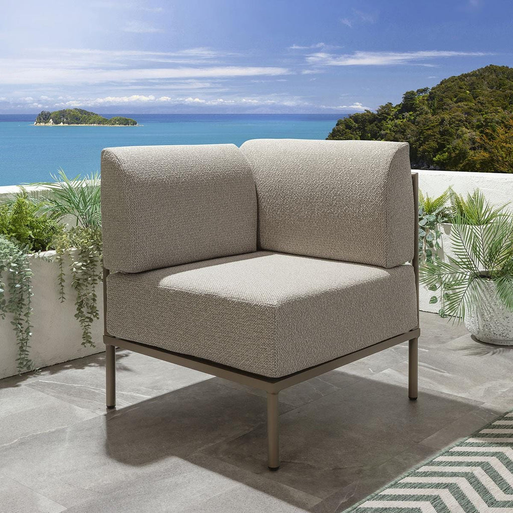 Ensemble de canapé de jardin modulaire Alfie, couleur crème latte, 216 x 72 cm, S4