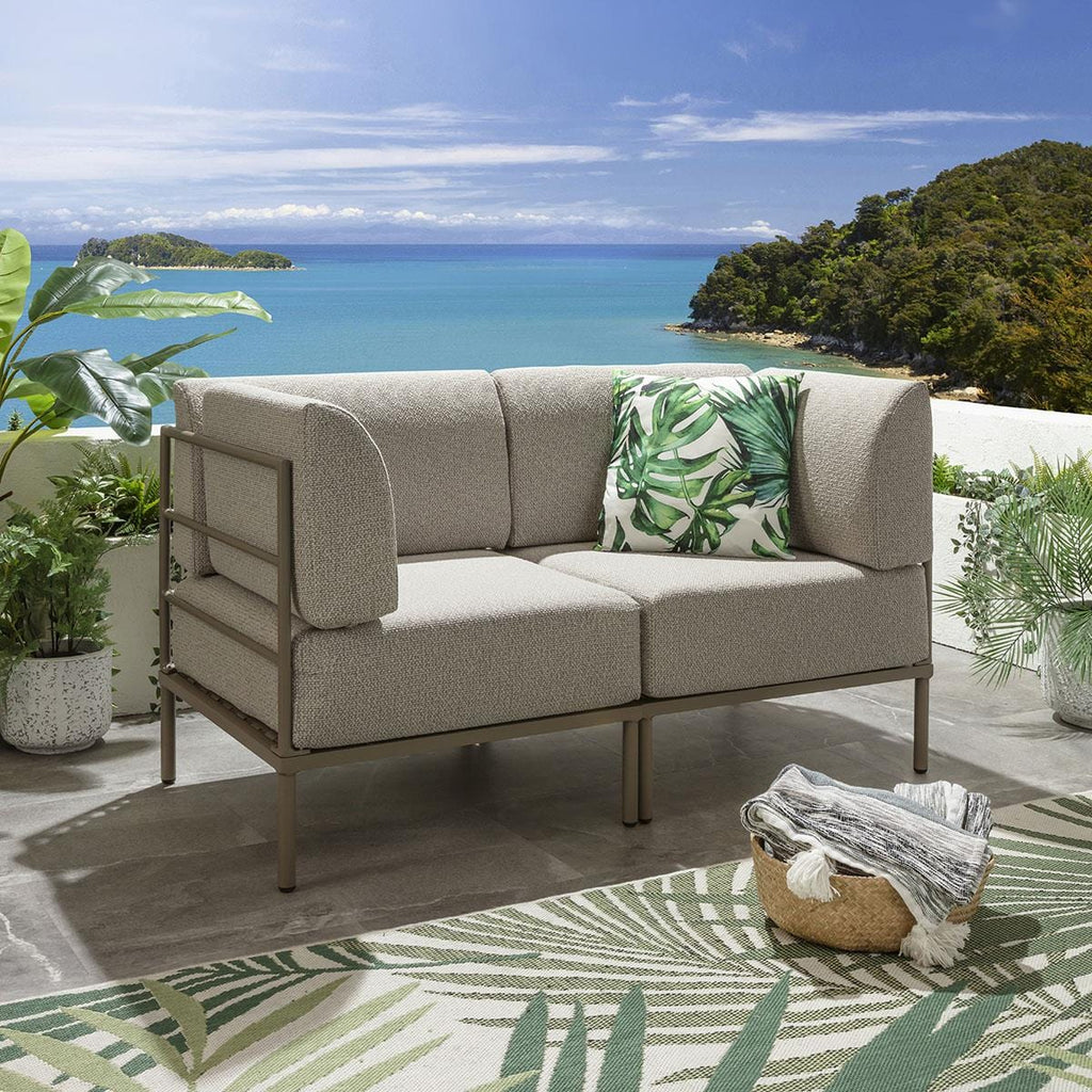 Ensemble de canapé de jardin modulaire Alfie, couleur crème latte, 144 x 72 cm, S2