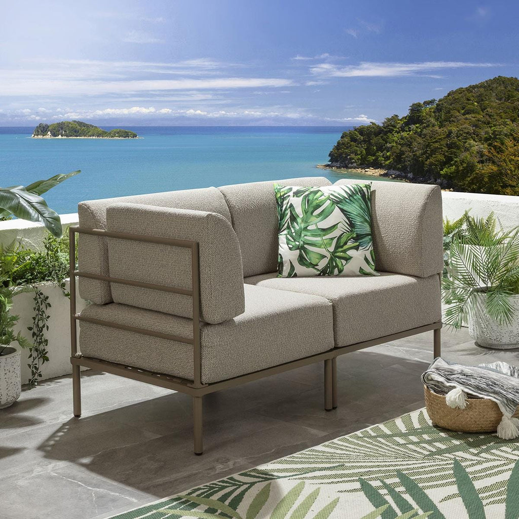 Ensemble de canapé de jardin modulaire Alfie, couleur crème latte, 144 x 72 cm, S2