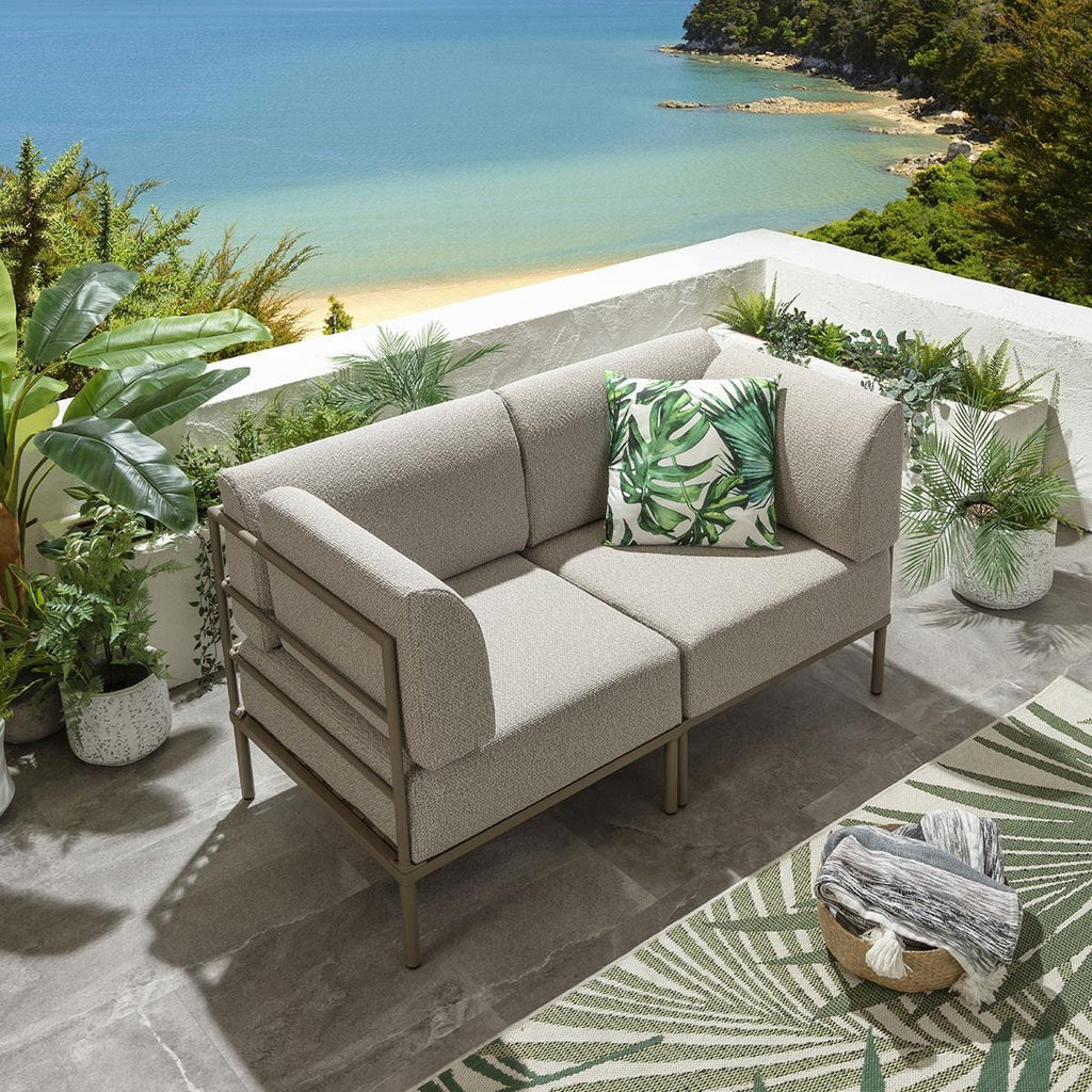 Ensemble de canapé de jardin modulaire Alfie, couleur crème latte, 144 x 72 cm, S2