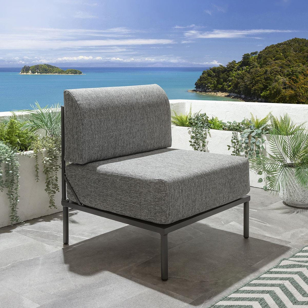 Ensemble de canapés de jardin modulaires Alfie Gris fumé 144 cm et 216 cm S2+S4