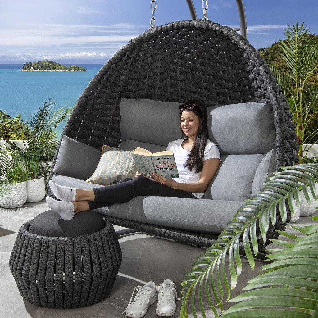 Sundowner Double Hanging Egg Chair Charcoal & Grey