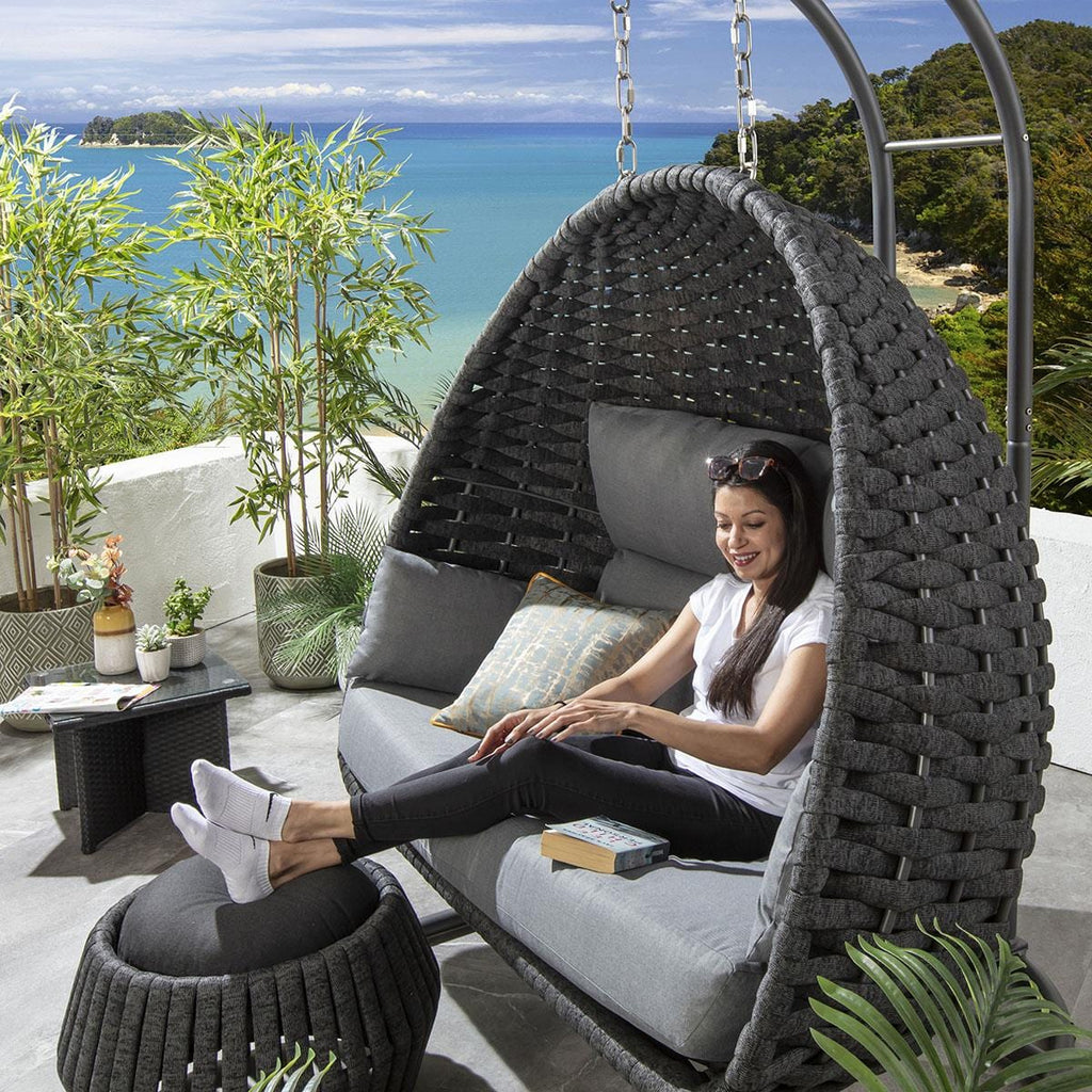 Sundowner Double Hanging Egg Chair Charcoal & Grey