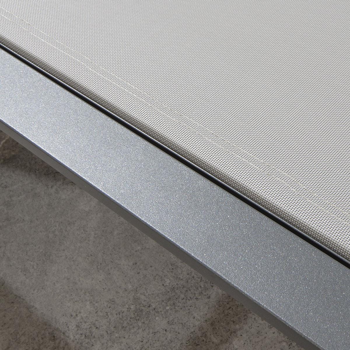 Chaise longue rembourrée Cayman Garden grise 196 x 70 cm