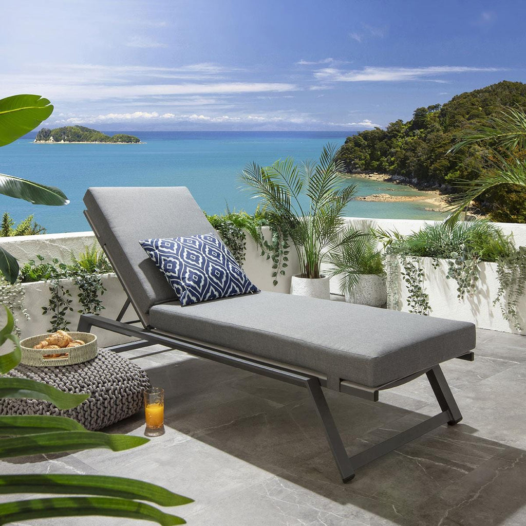 Chaise longue rembourrée Cayman Garden grise 196 x 70 cm