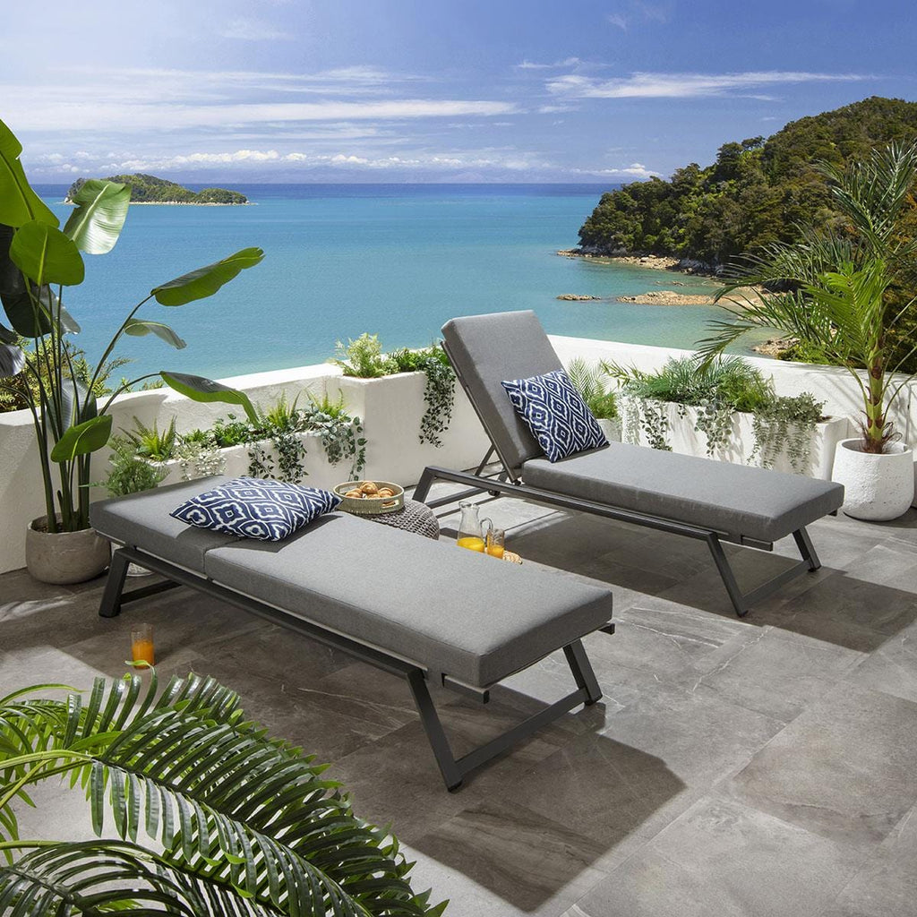 Chaise longue rembourrée Cayman Garden grise 196 x 70 cm