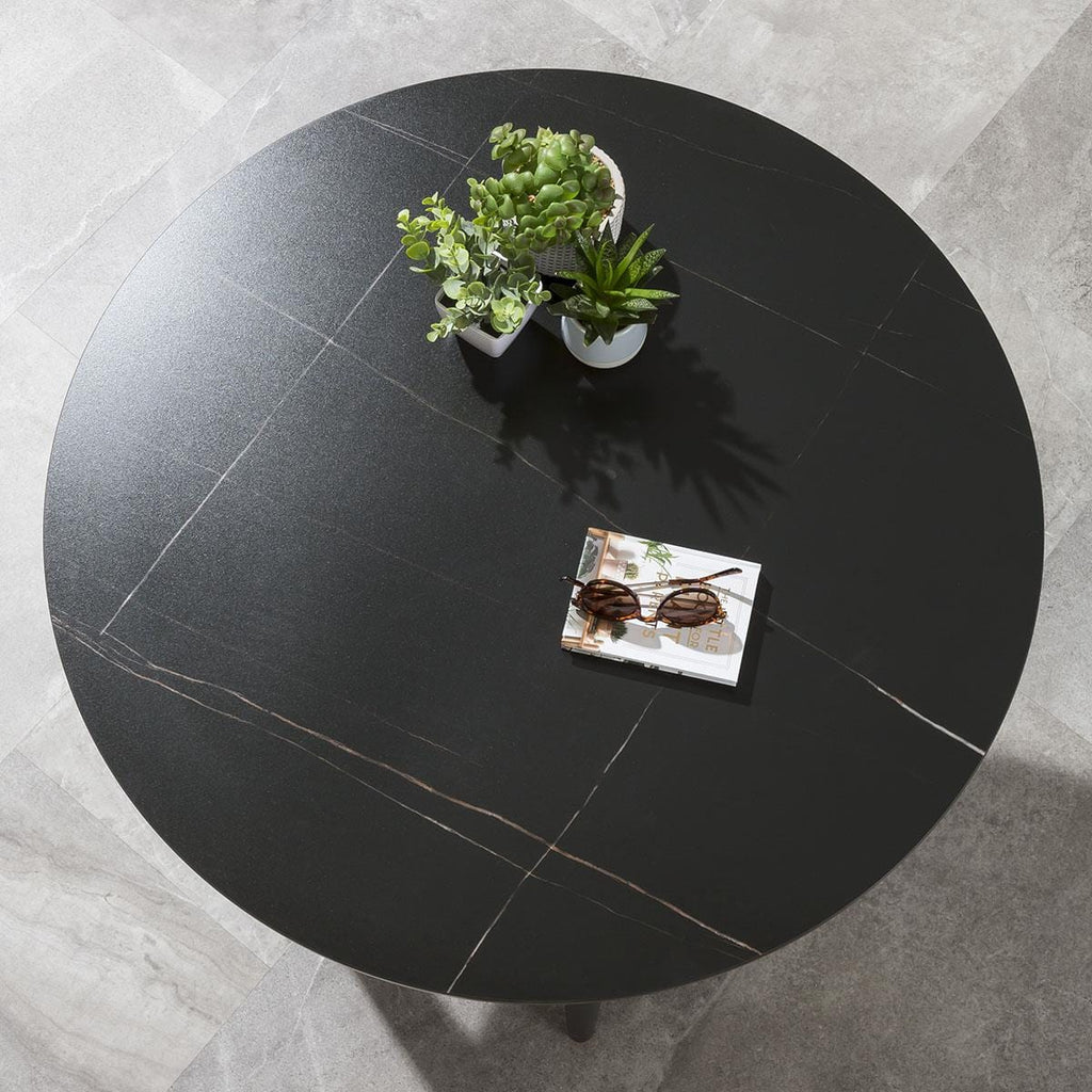 Table de salle à manger ronde d'extérieur Portals 90 cm, couleur anthracite