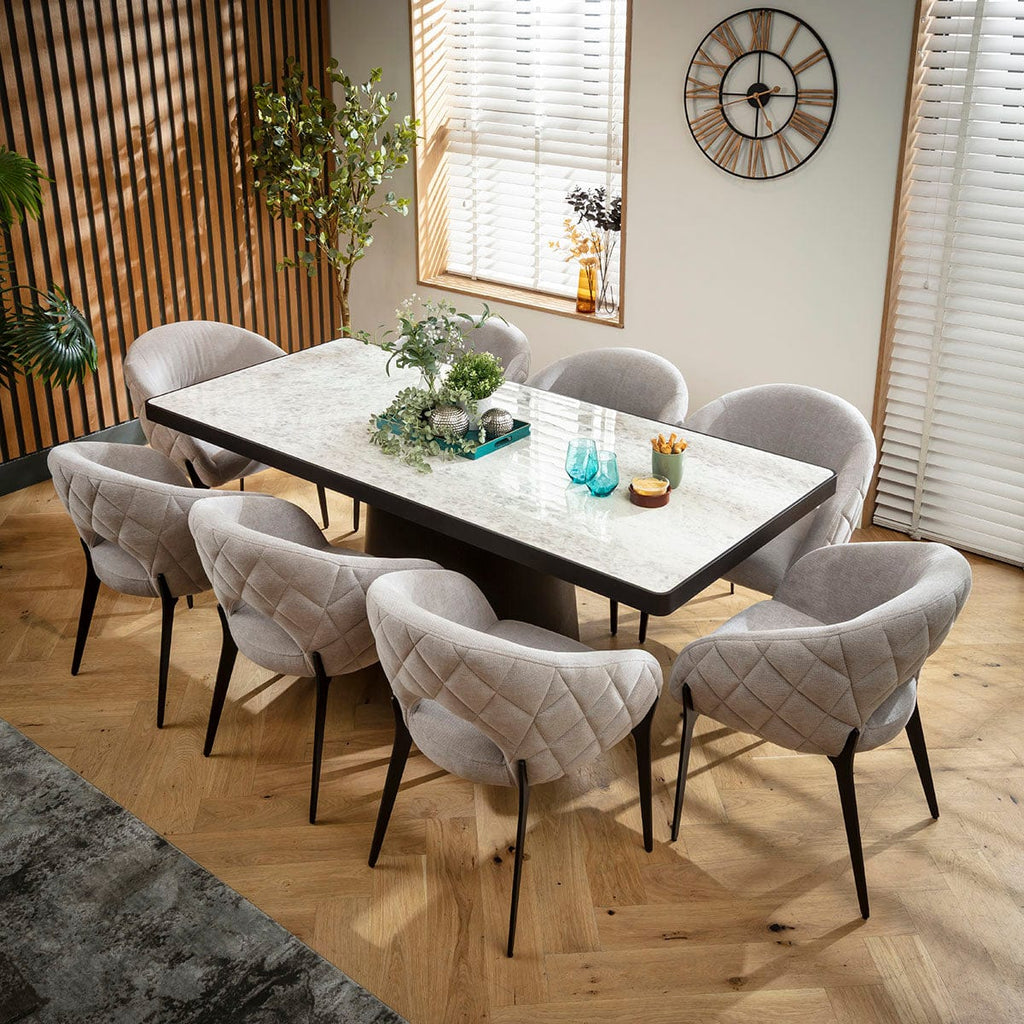 Ensemble de salle à manger moderne 8 places Piper &amp; Hastings en céramique grise