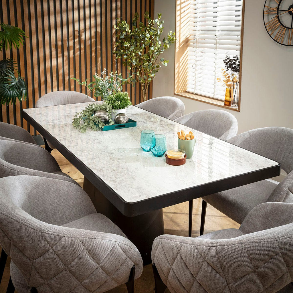 Ensemble de salle à manger moderne 8 places Piper &amp; Hastings en céramique grise