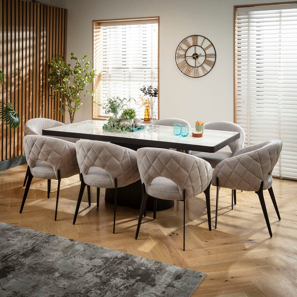 Ensemble de salle à manger moderne 8 places Piper &amp; Hastings en céramique grise