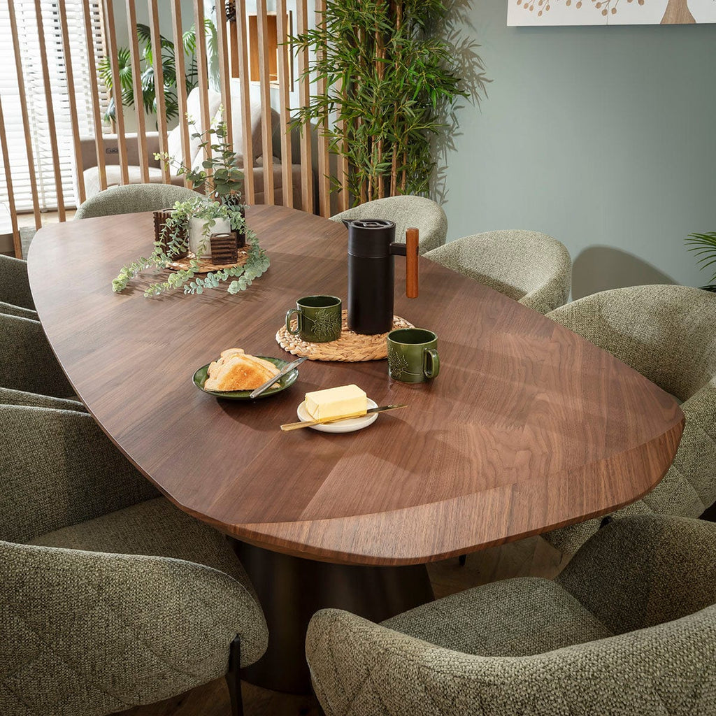 Ensemble de salle à manger moderne 8 places Piper &amp; Phoenix, vert et noyer