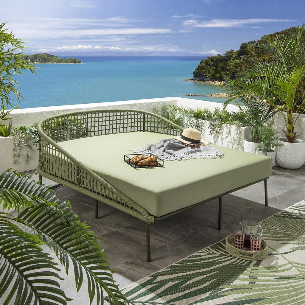 Cole Double Sun Lounger Daybed Green 183x166cm