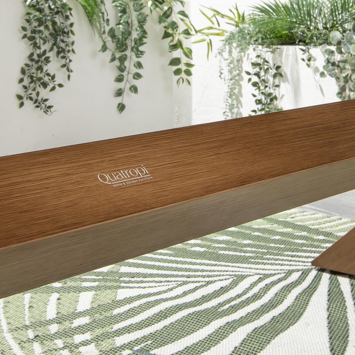 Ensemble de salle à manger de jardin Cole 6 places, aluminium effet bois vert et chêne