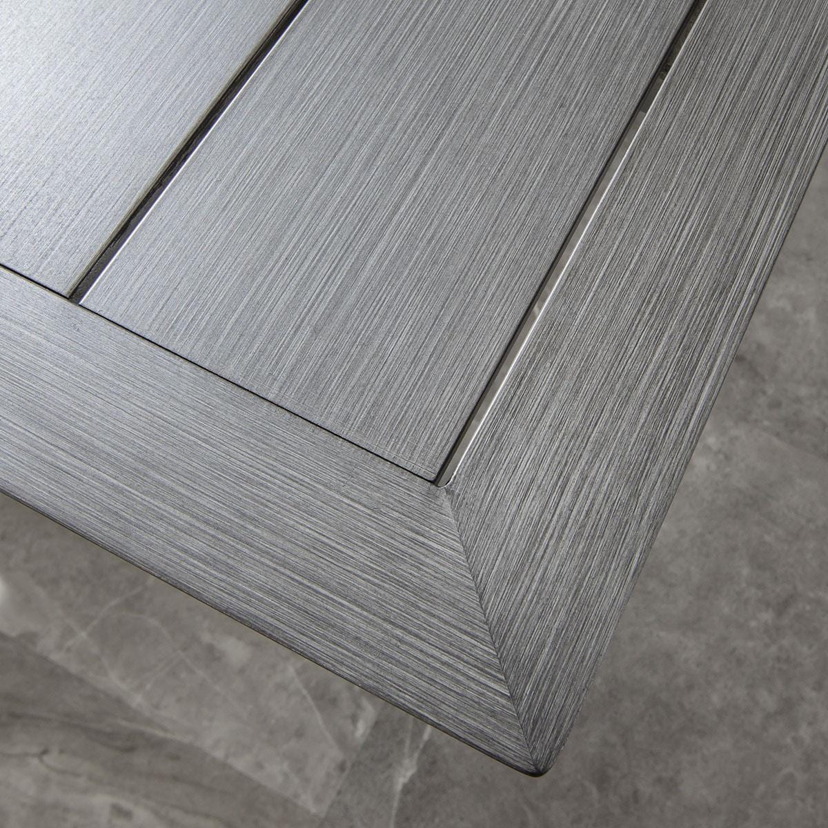 Ensemble de salle à manger de jardin 8 places Verity, en aluminium effet bois gris