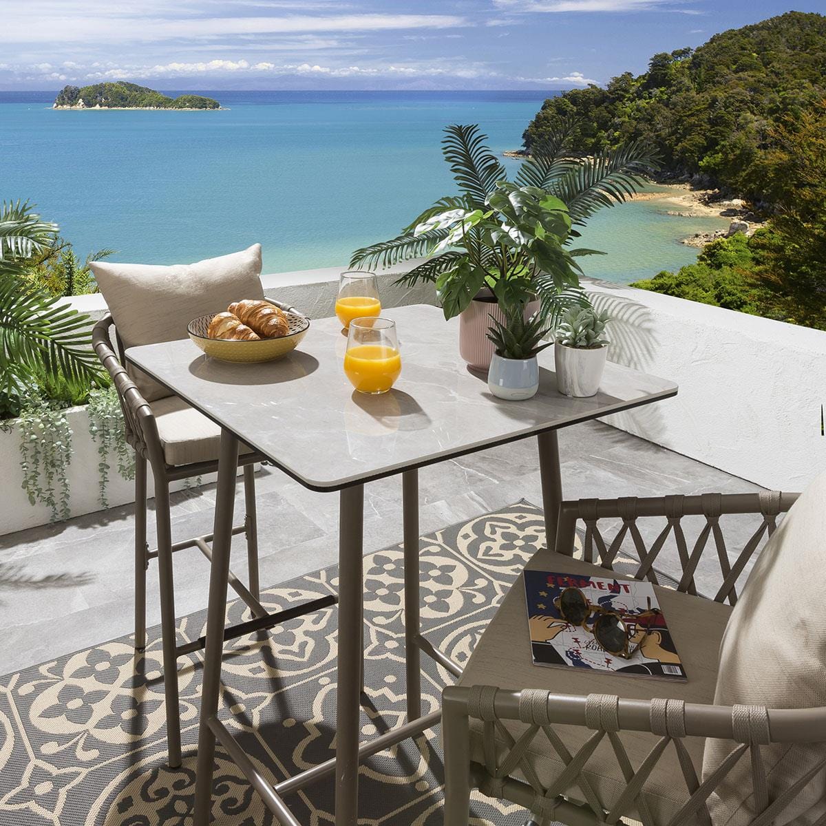 Ensemble bar de jardin 2 places Verity - Beige