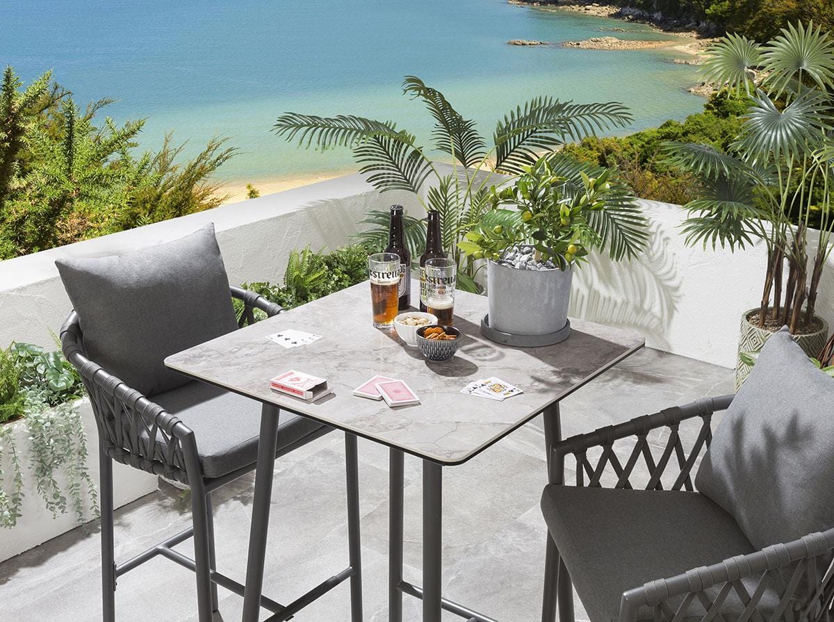 Ensemble bar de jardin 2 places Verity - Gris