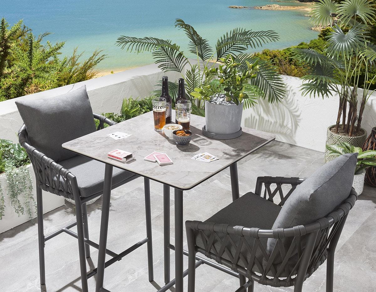 Ensemble bar de jardin 2 places Verity - Gris