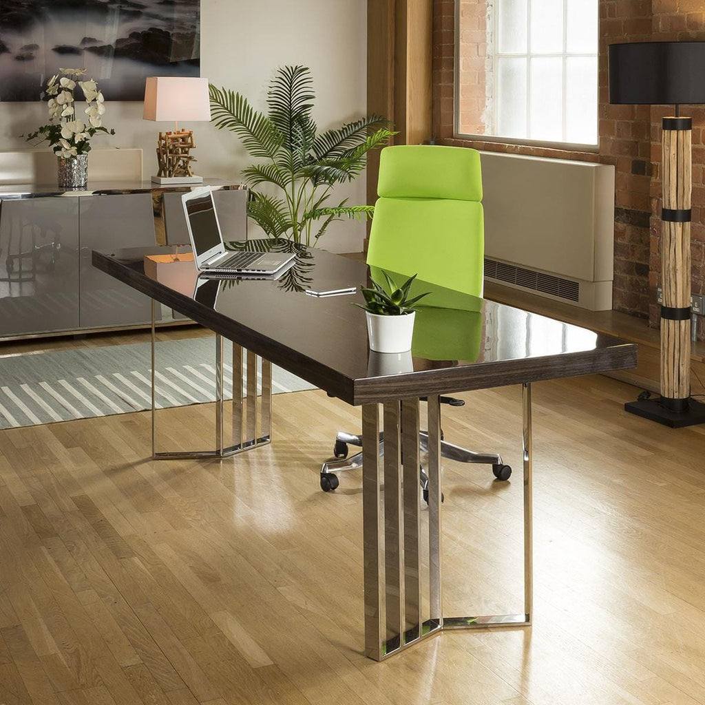 Bureau et commode Quatropi Designer Large Darcy 2200 x 800 mm, chêne fumé