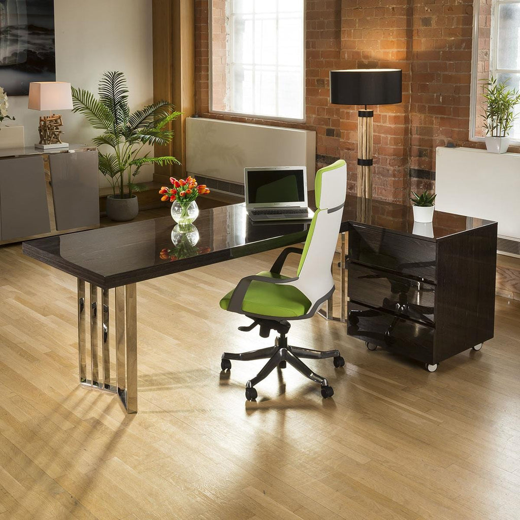 Bureau et commode Quatropi Designer Large Darcy 2200 x 800 mm, chêne fumé