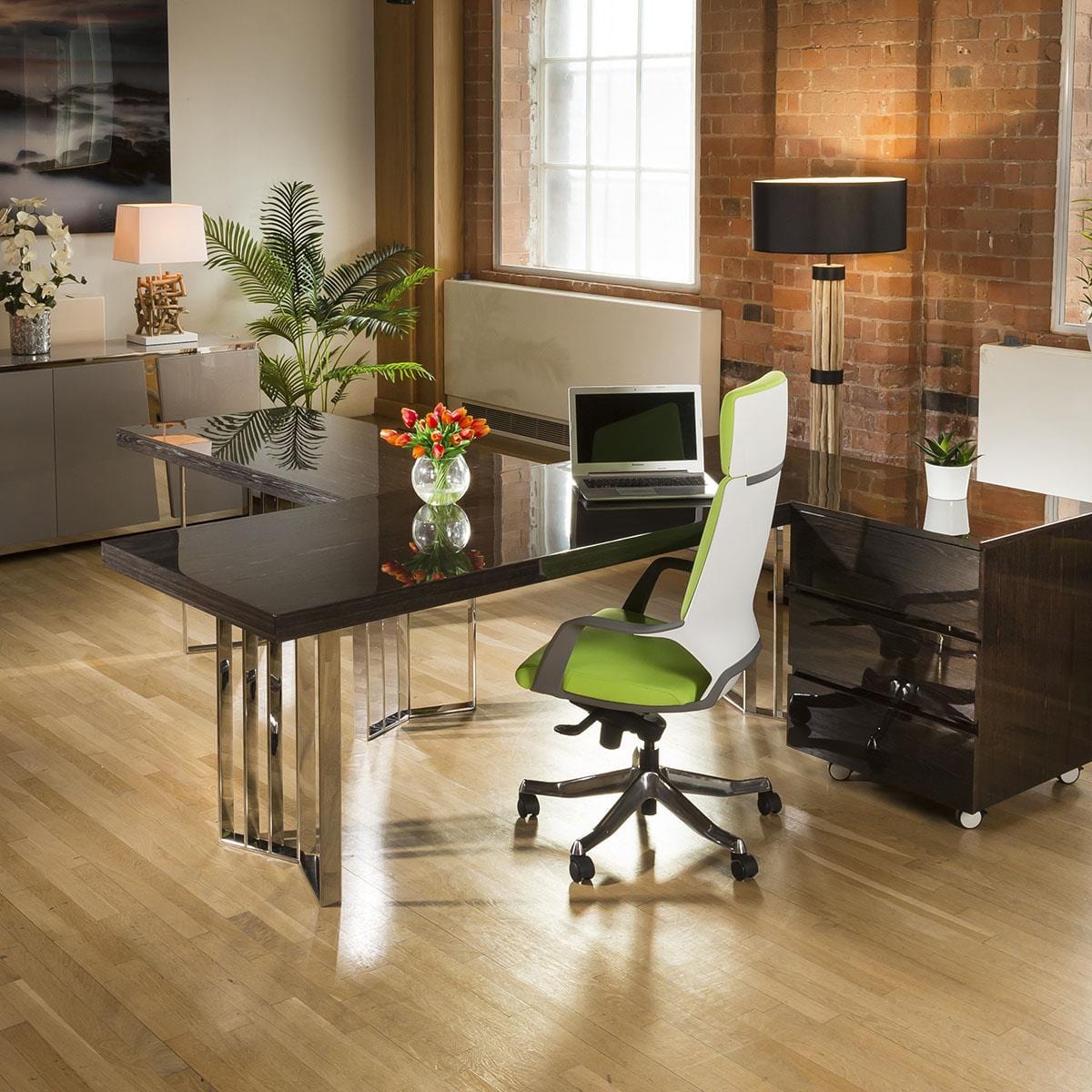 Quatropi Designer Large Darcy 2200 x 800 Desk Table Smoked Oak