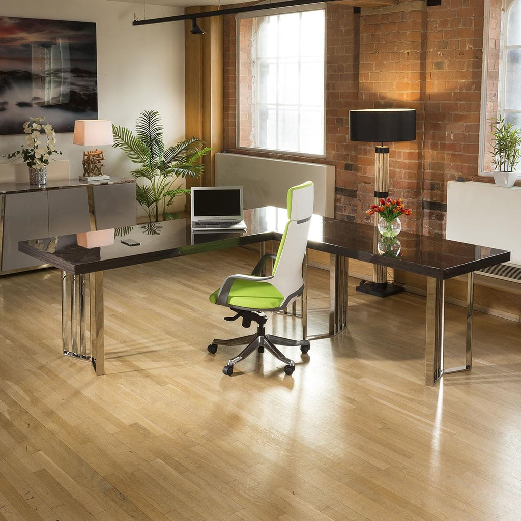 Quatropi Designer Large Darcy 2200 x 800 Desk Table Smoked Oak