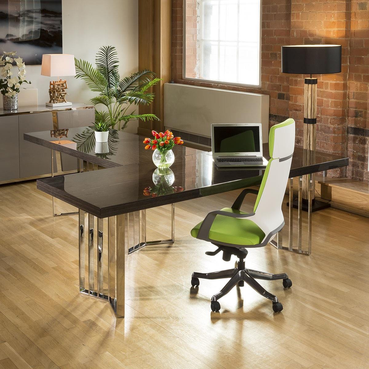 Quatropi Designer Large Darcy 2200 x 800 Desk Table Smoked Oak