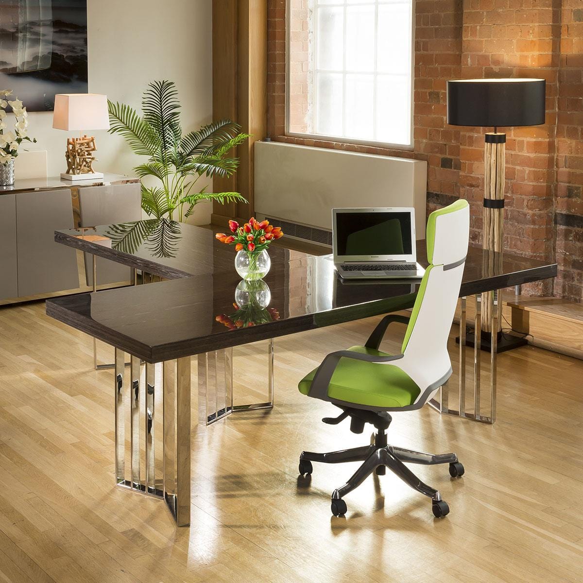 Quatropi Designer Large Darcy 2200 x 800 Desk Table Smoked Oak