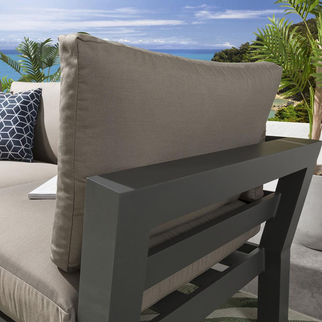 Ensemble de canapé de jardin modulaire Zara couleur café 186 x 93 cm S2