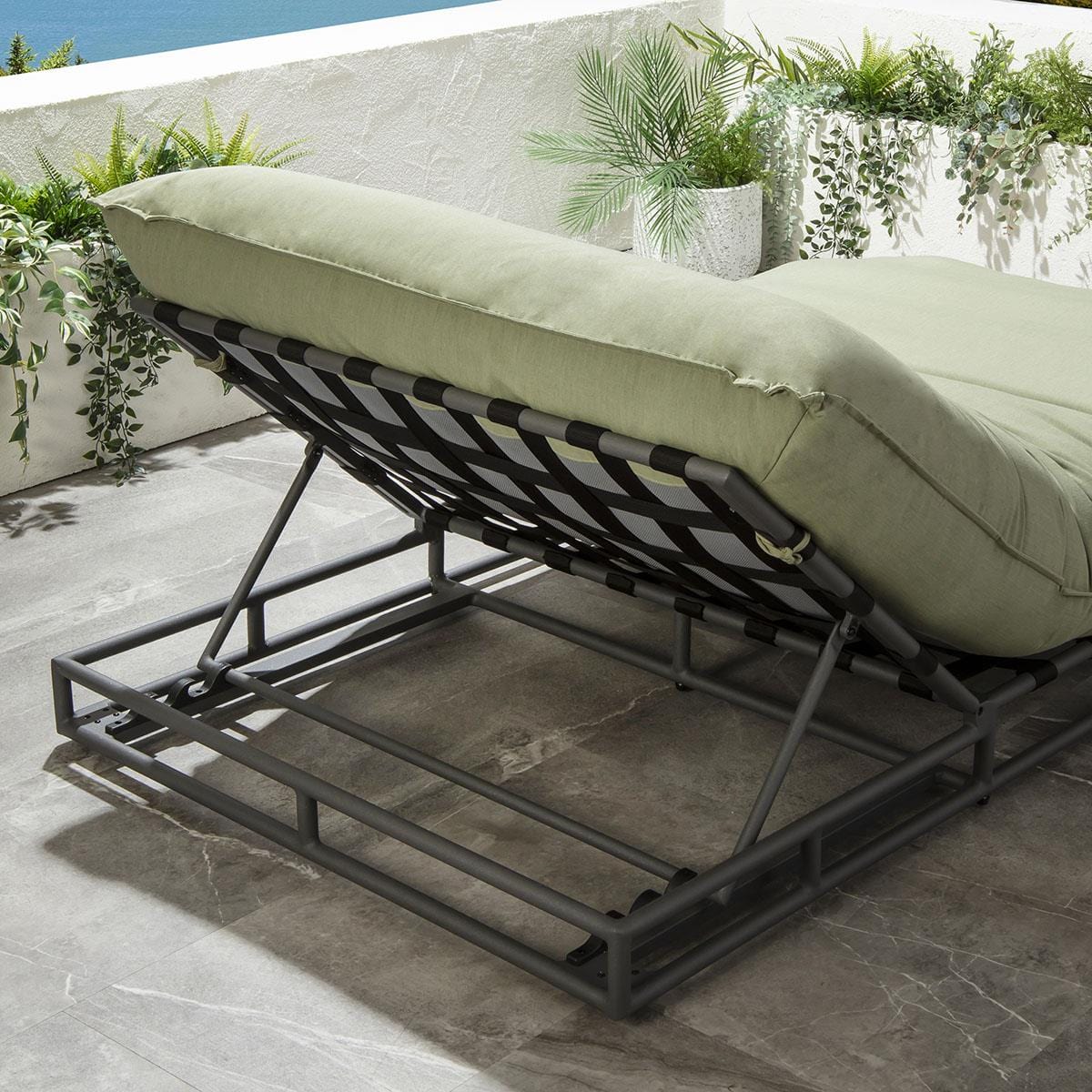 Ocean XL Garden Sun Lounger Green 195x127cm