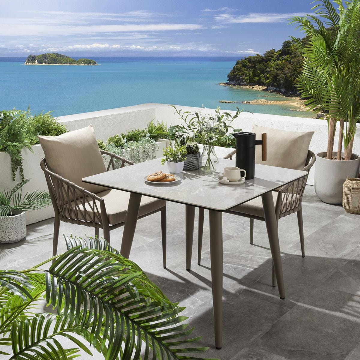 Ensemble de salle à manger bistro Verity 2 places - Beige