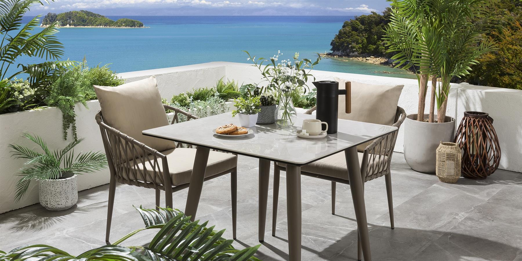 Ensemble de salle à manger bistro Verity 2 places - Beige