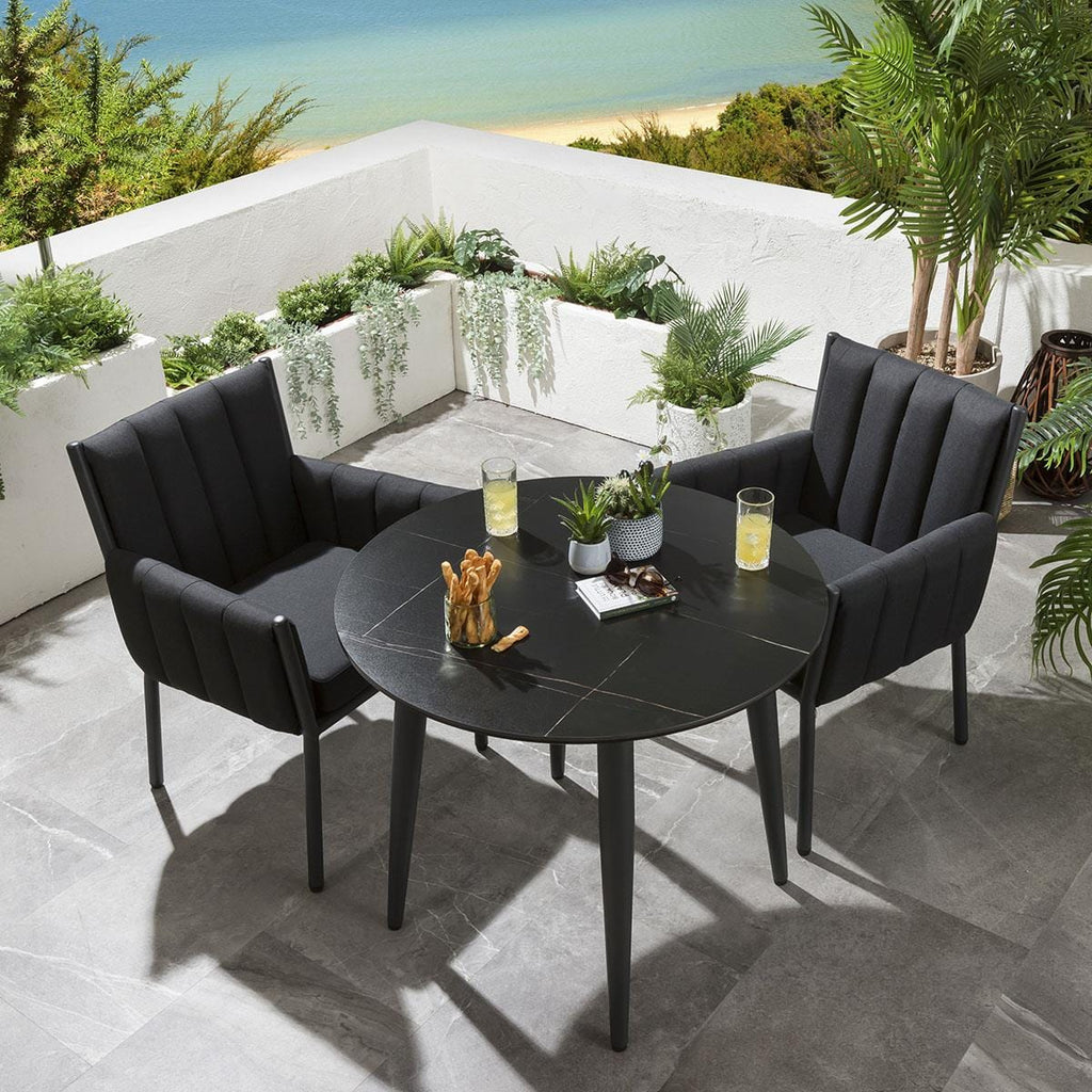Ensemble de salle à manger Cannes 2 places - Céramique noire