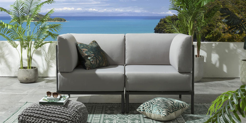 Ensemble canapé de jardin 2 places Alfie - Argent S2