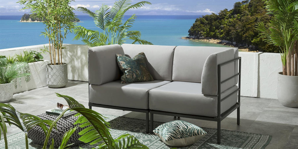 Ensemble canapé de jardin 2 places Alfie - Argent S2