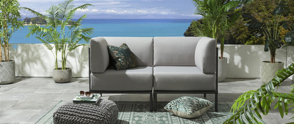 Ensemble canapé de jardin 2 places Alfie - Argent S2