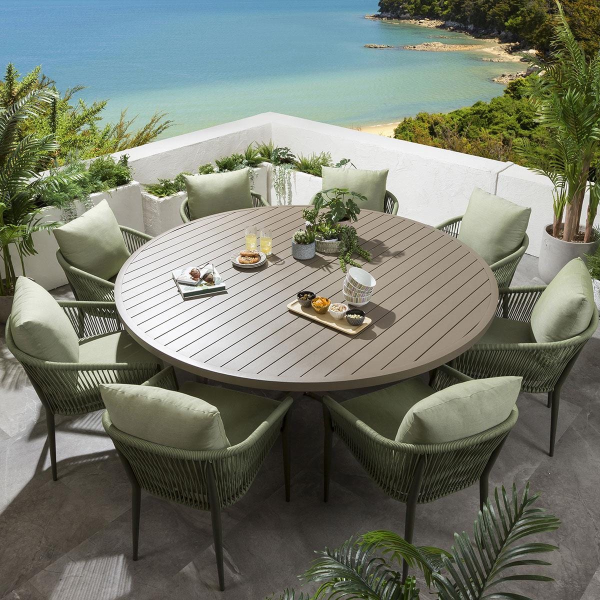 Table de salle à manger ronde Sun Garden 200 cm beige