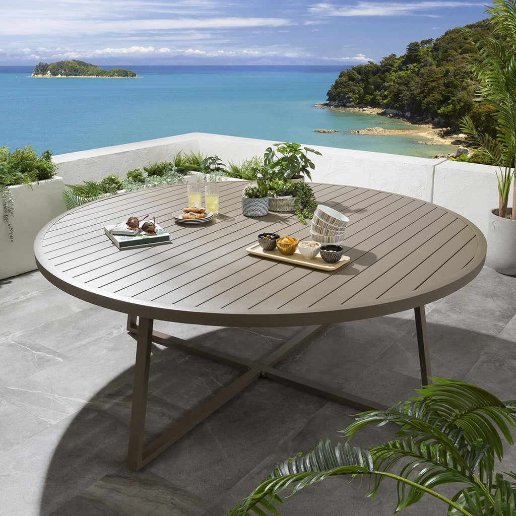 Table de salle à manger ronde Sun Garden 200 cm beige